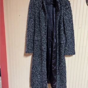 Chic Black and Gray Long Coat